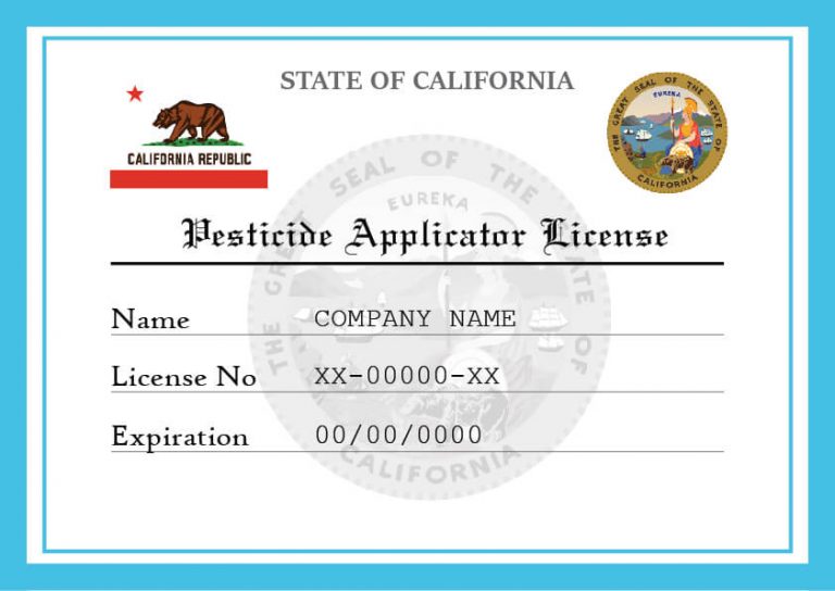 Figure 1: A generic pest control license